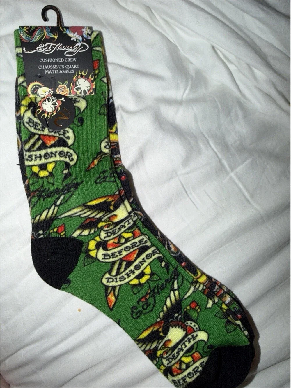 Ed Hardy Cushioned Crew Socks 2 Pair